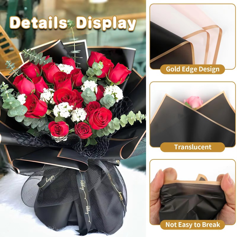 20 Sheets Black Flower Wrappin - огляд і ціна Florist Flower Supply
