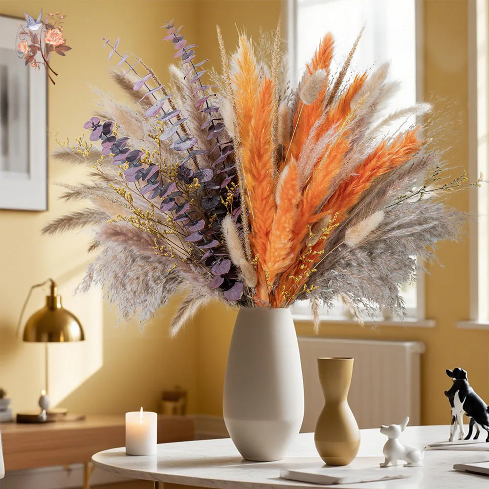 60pcs Orange Pampas Grass Drie - огляд і ціна Eucalyptus Preserved