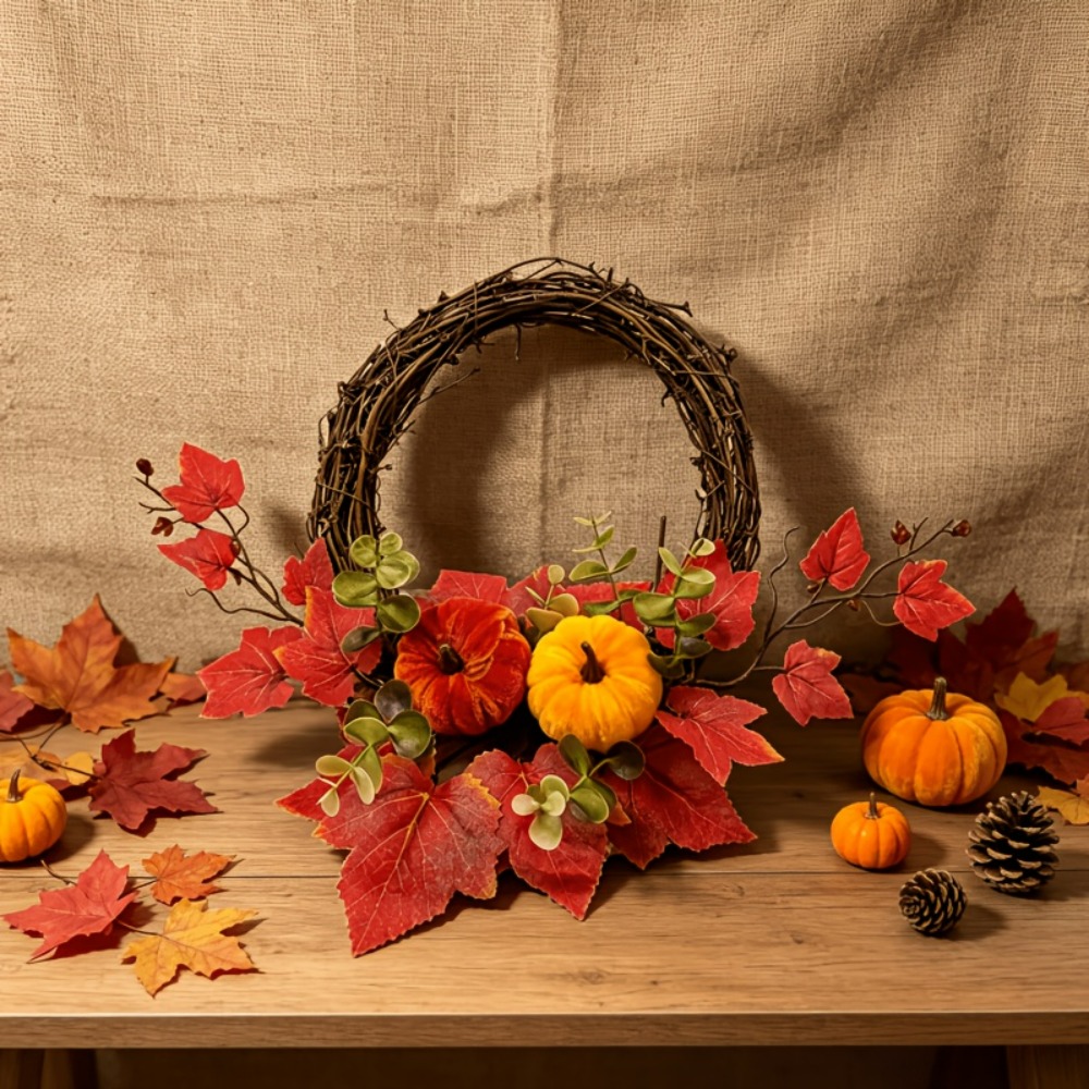1pc Autumn Faux Red Maple Leaf - огляд і ціна Eucalyptus Preserved